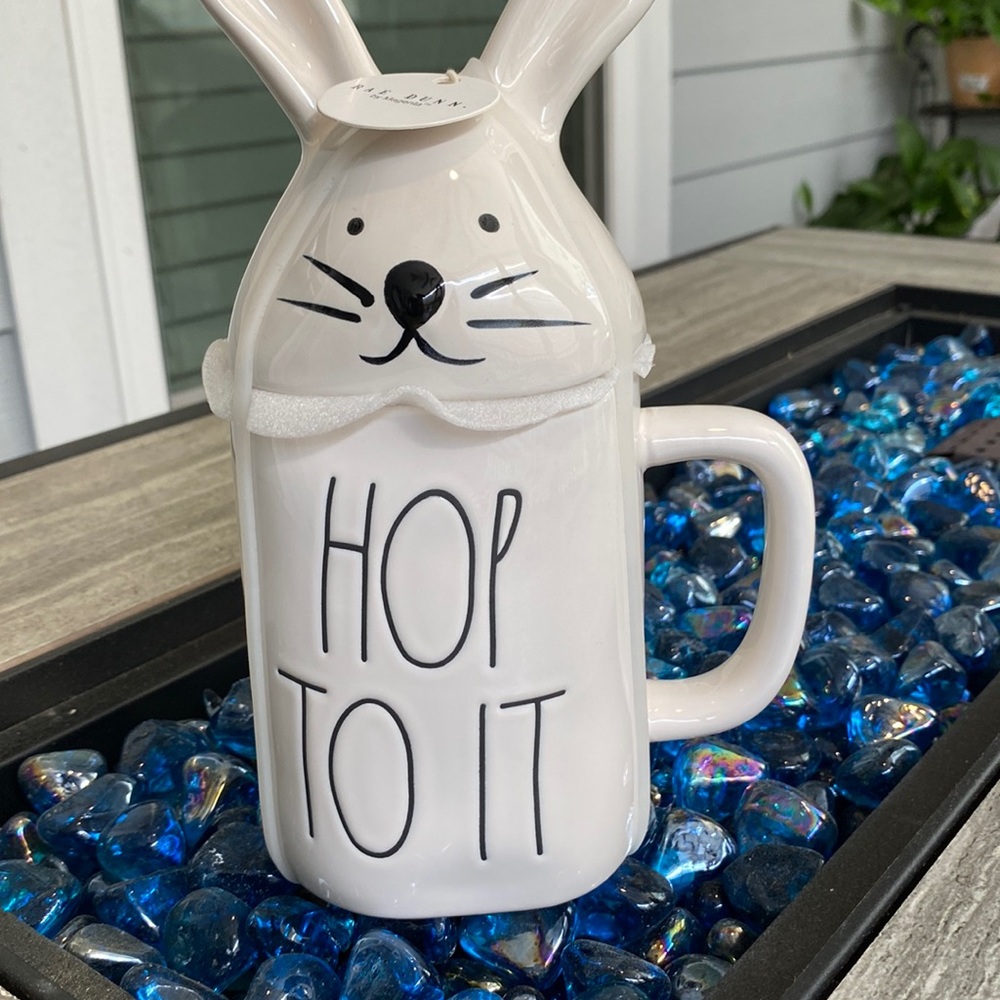 Rae dunn hop to it bunny decor